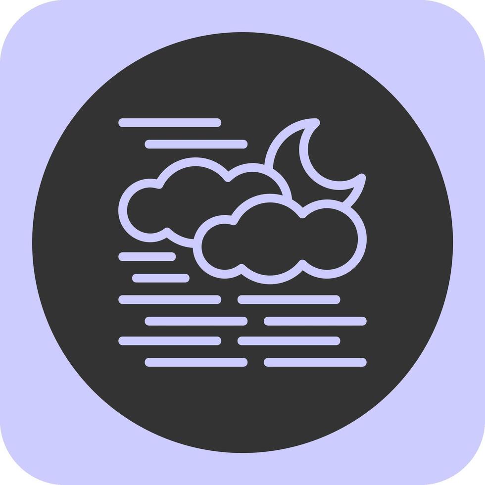 niebla lineal redondo icono vector