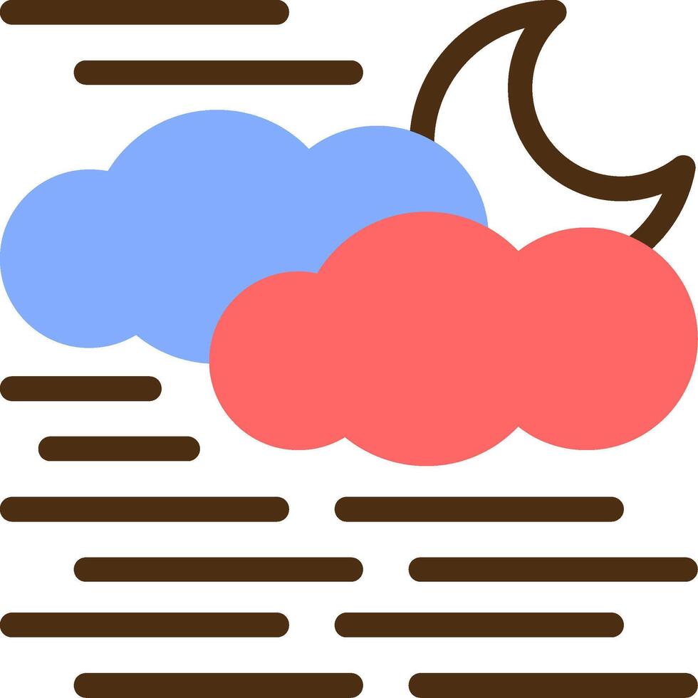 Fog Color Filled Icon vector