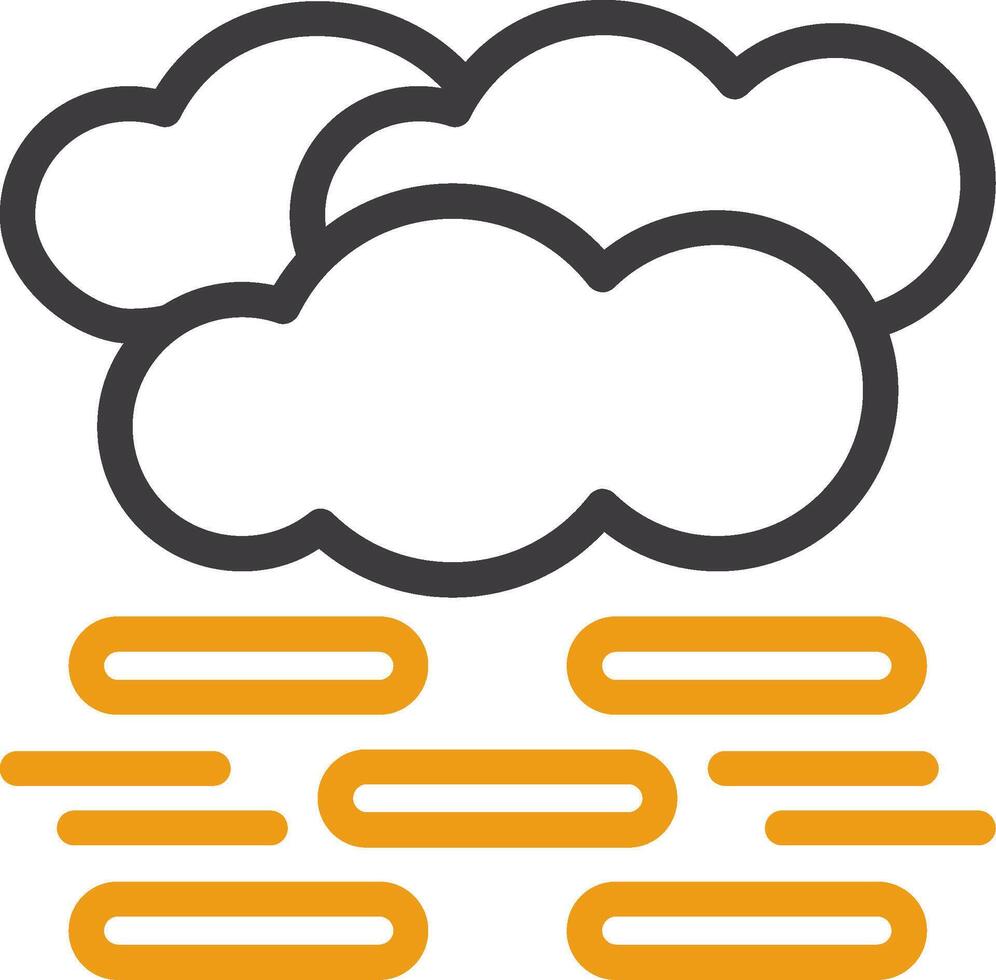 Mist Line Circle Icon vector