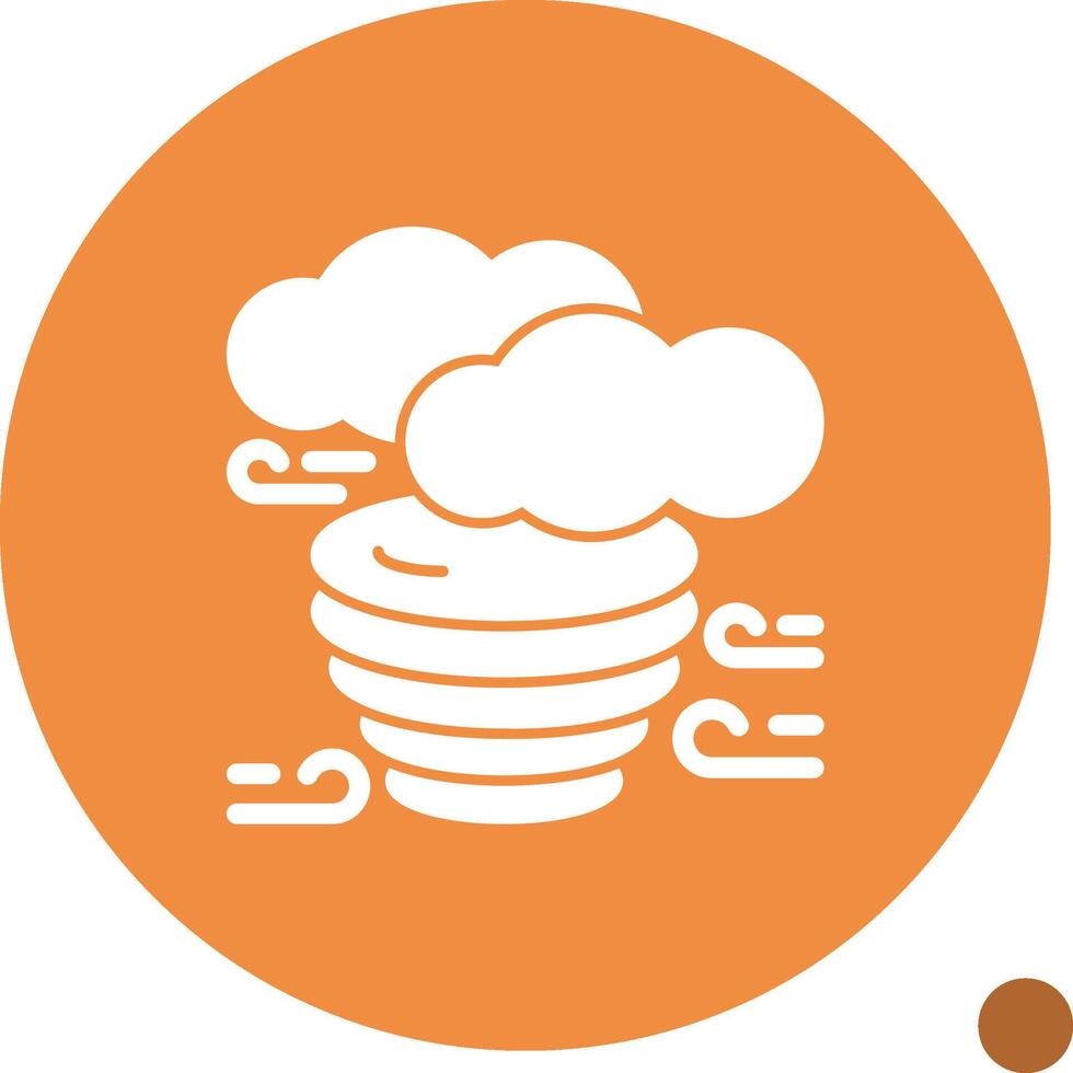 Tornado Glyph Shadow Icon vector