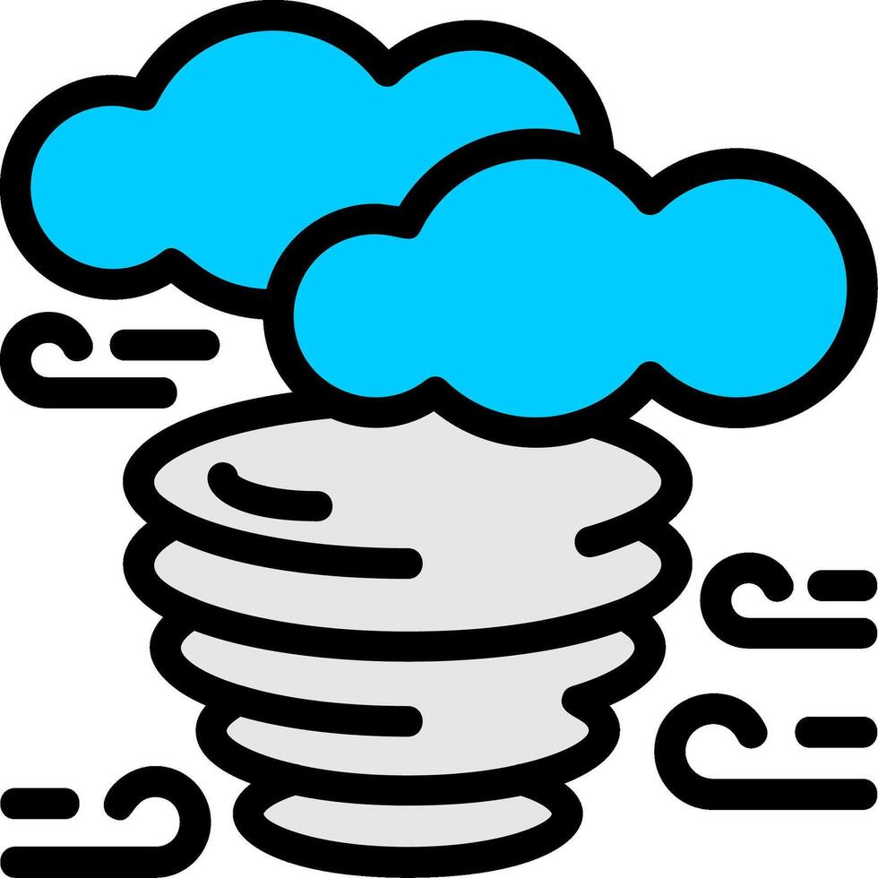 Tornado Line Filled Icon vector