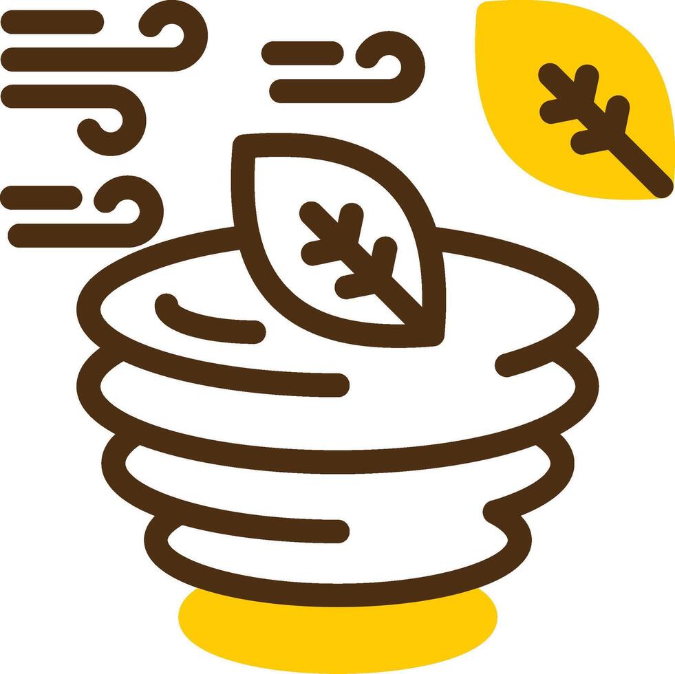 Hurricane Yellow Lieanr Circle Icon vector