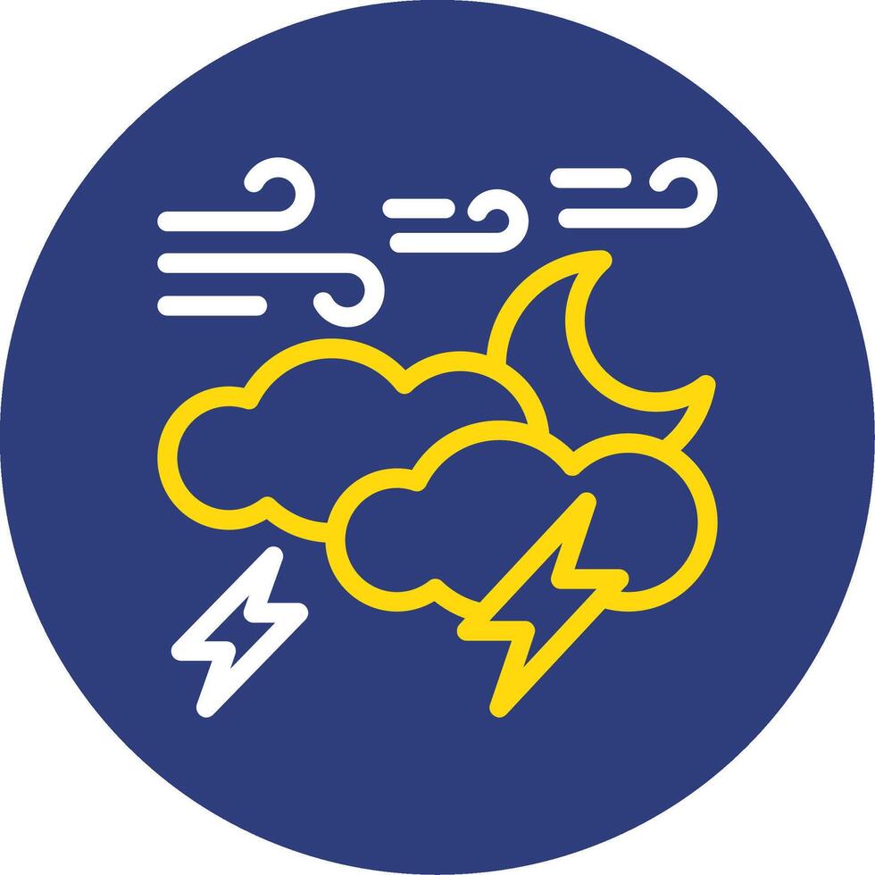 Lightning Dual Line Circle Icon vector