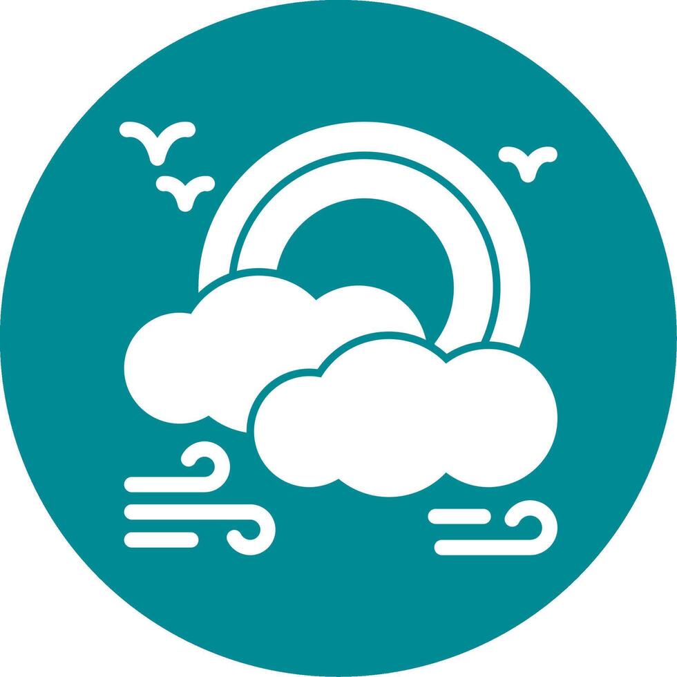 Rainbow Glyph Circle Icon vector