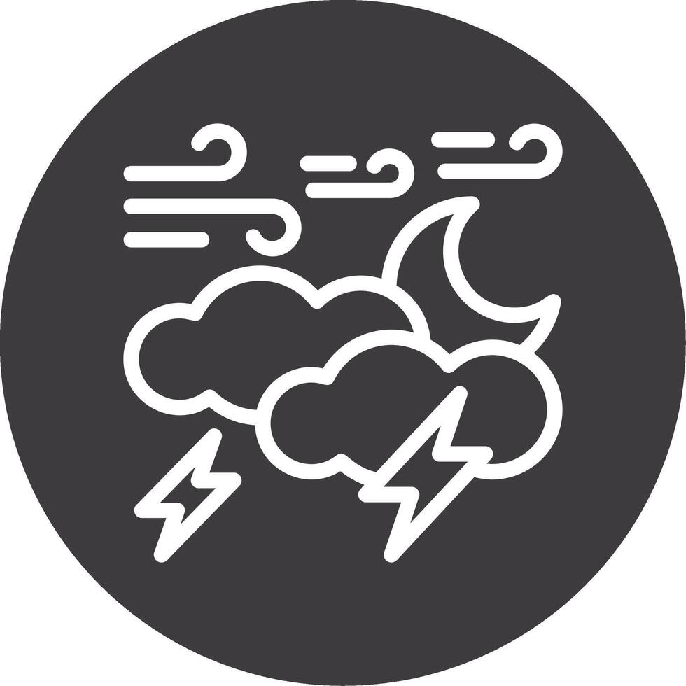 Lightning Outline Circle Icon vector