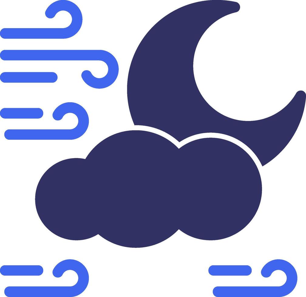 Luna sólido dos color icono vector
