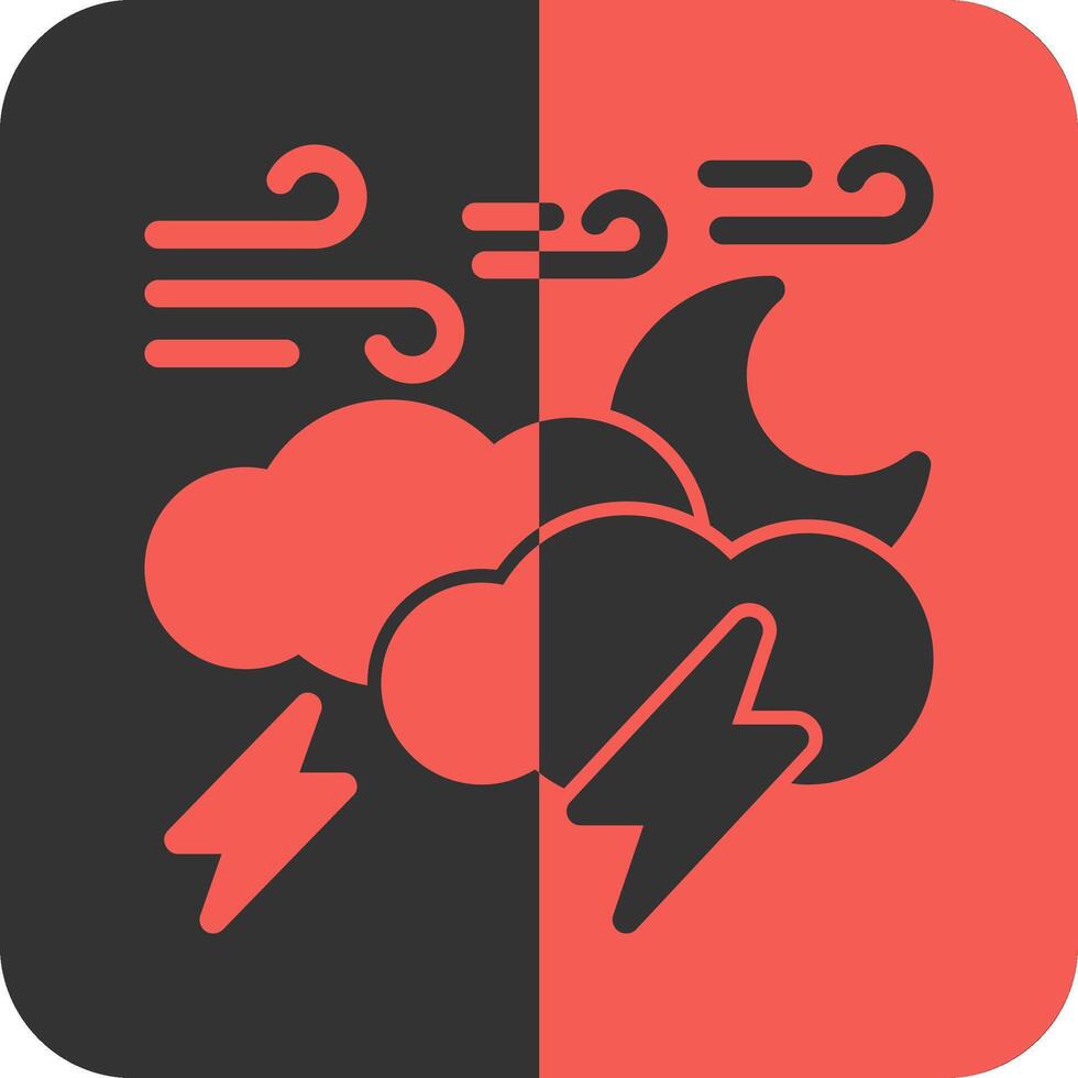 Lightning Red Inverse Icon vector