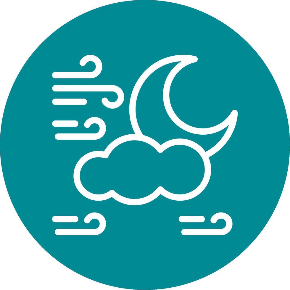 Moon Outline Circle Icon vector
