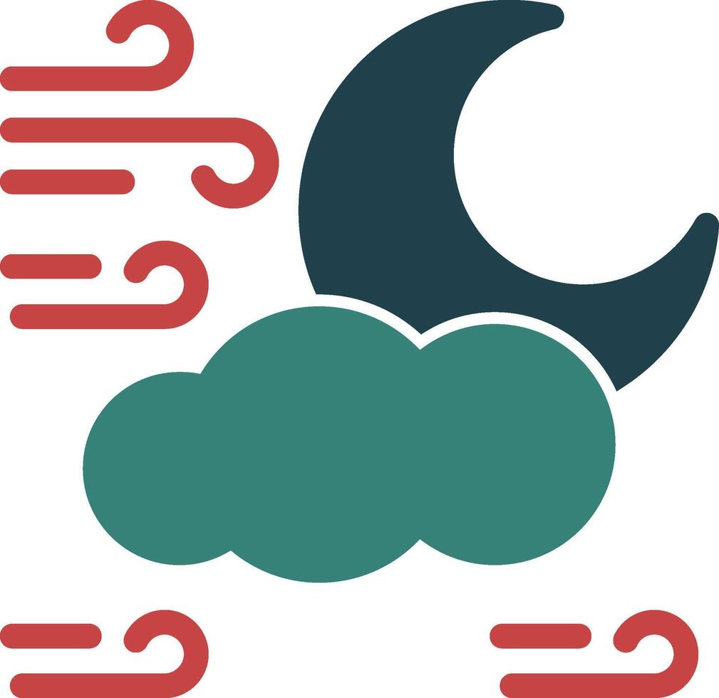 Moon Glyph Two Color Icon vector