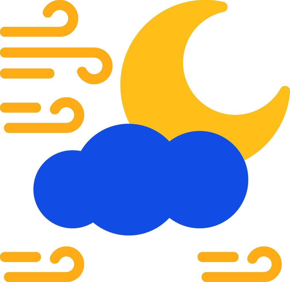 Moon Flat Two Color Icon vector