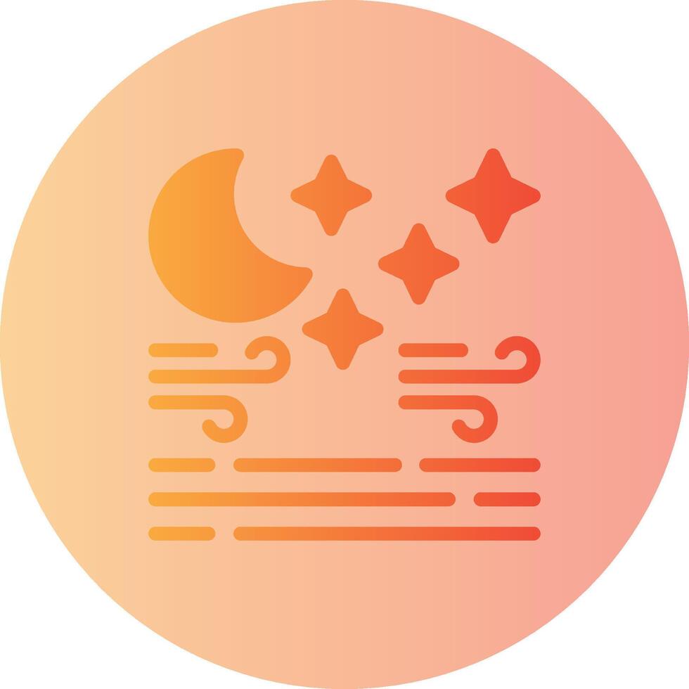 Clear night Gradient Circle Icon vector