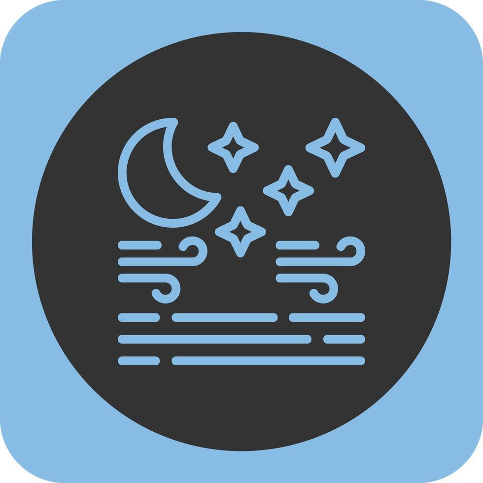 Clear night Linear Round Icon vector