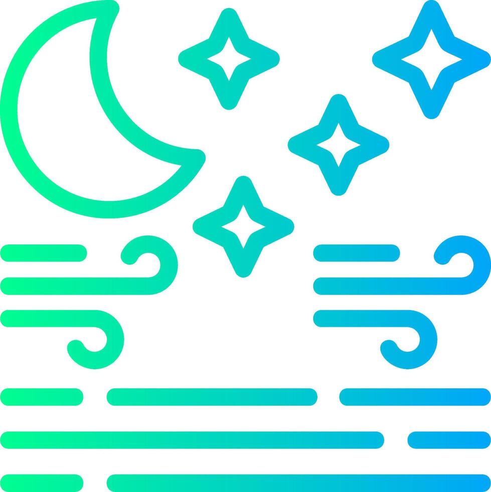 Clear night Linear Gradient Icon vector