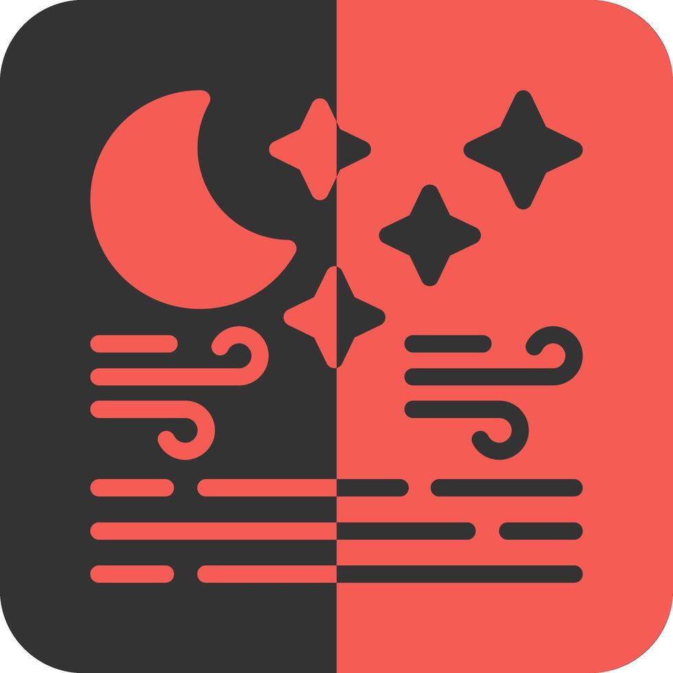 Clear night Red Inverse Icon vector