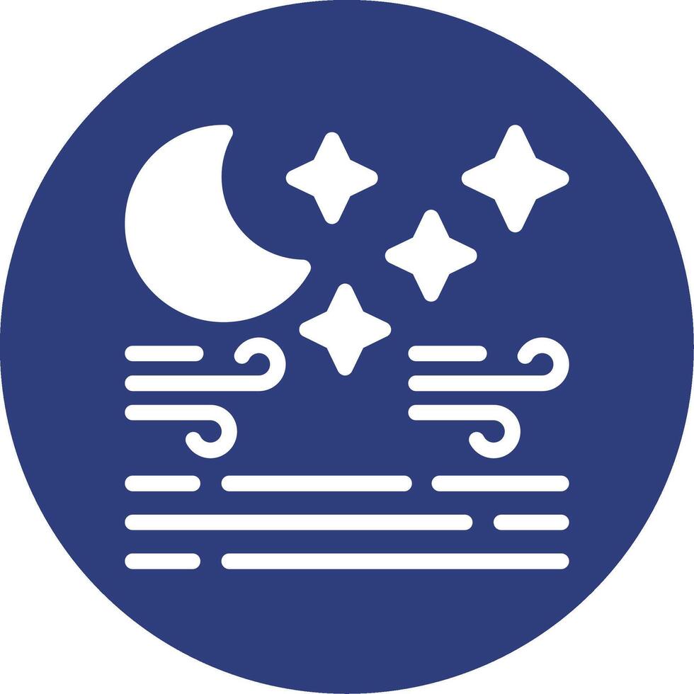 Clear night Glyph Circle Icon vector