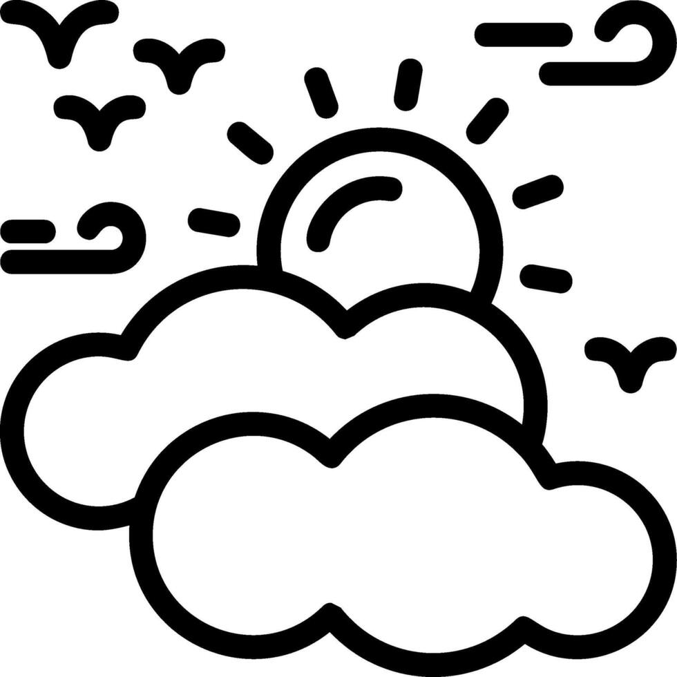 Sunny intervals Line Icon vector