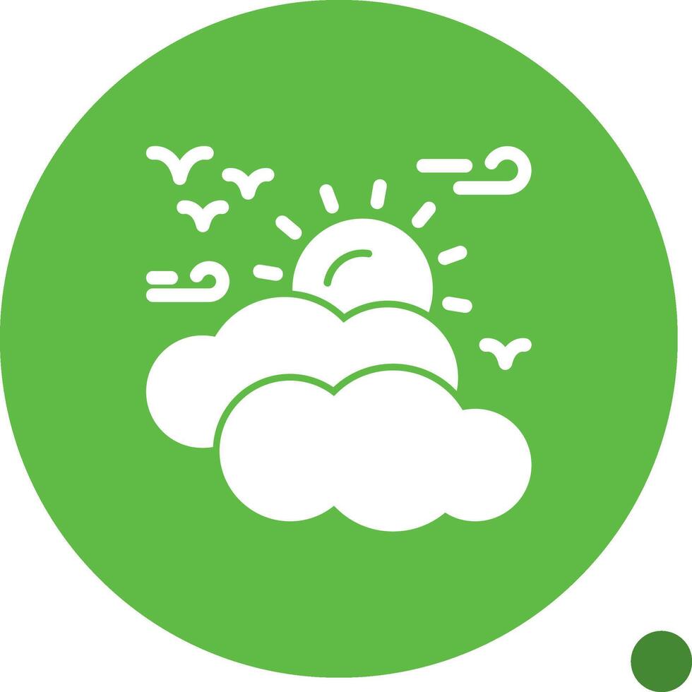 Sunny intervals Glyph Shadow Icon vector