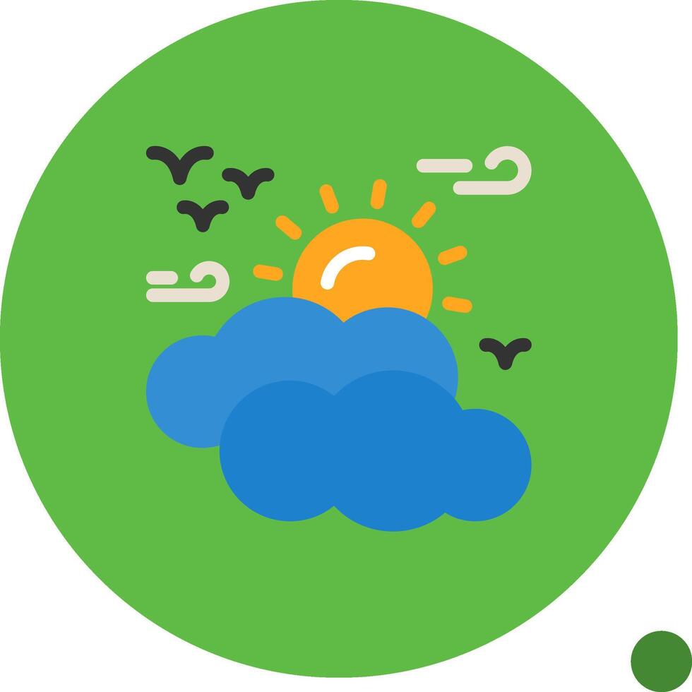 Sunny intervals Flat Shadow Icon vector