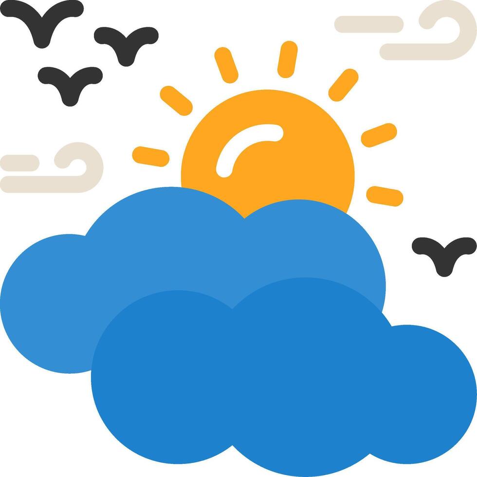 Sunny intervals Flat Icon vector