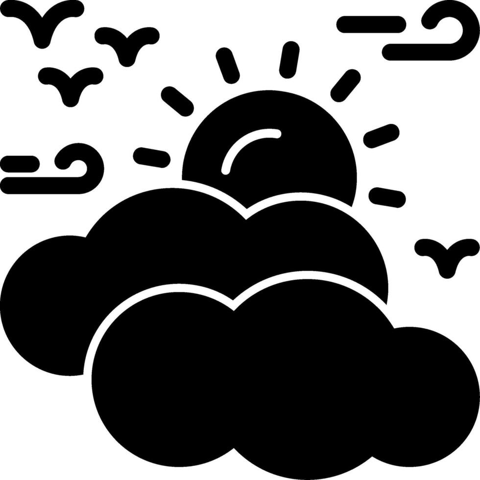 Sunny intervals Glyph Icon vector