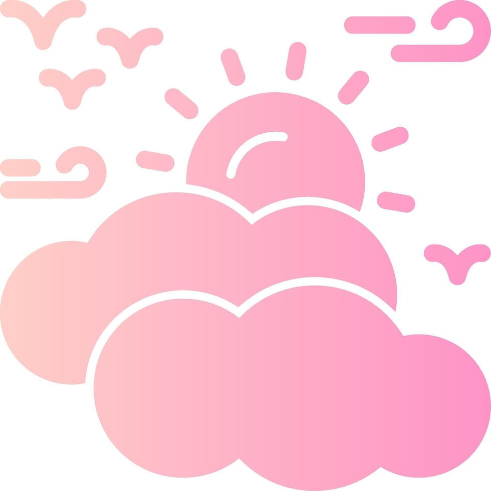 Sunny intervals Solid Multi Gradient Icon vector