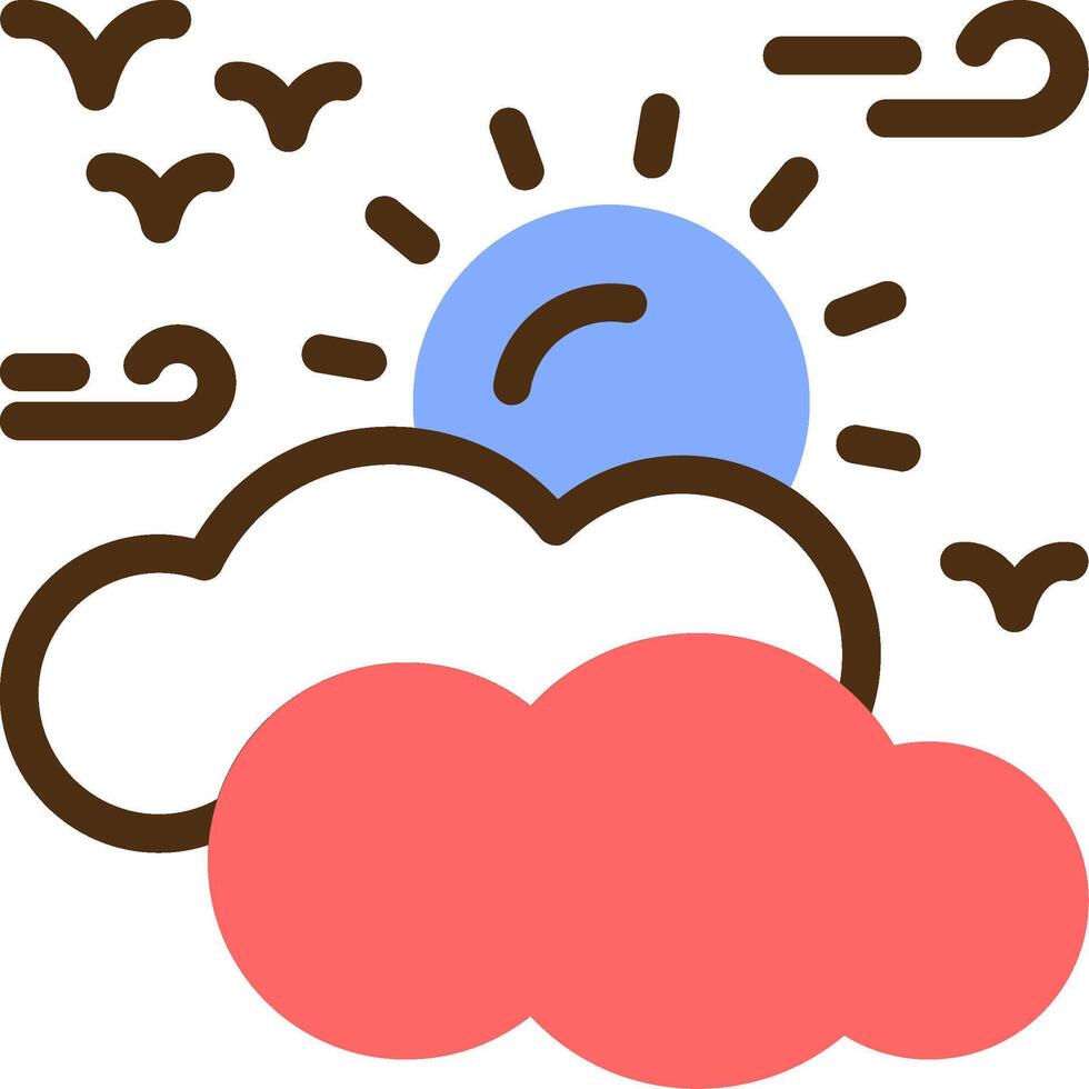 Sunny intervals Color Filled Icon vector