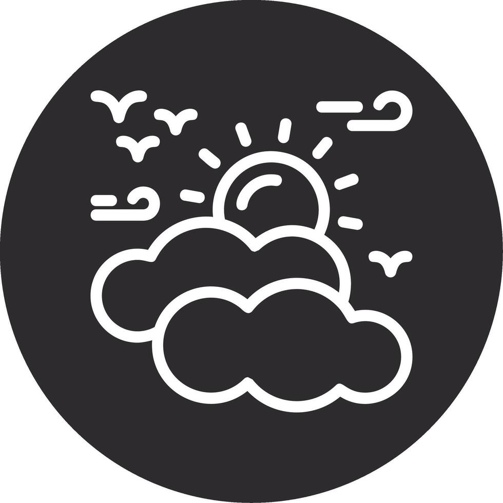 Sunny intervals Inverted Icon vector