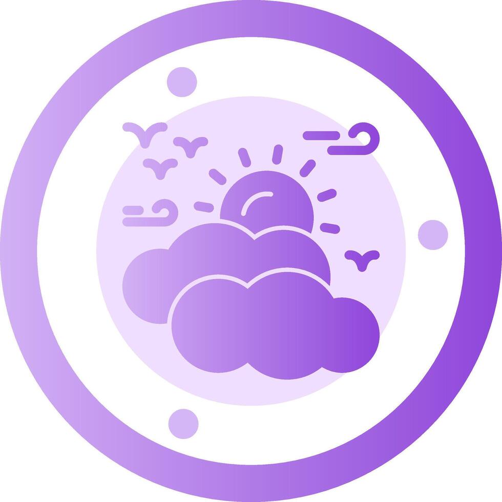 Sunny intervals Glyph Gradient Icon vector
