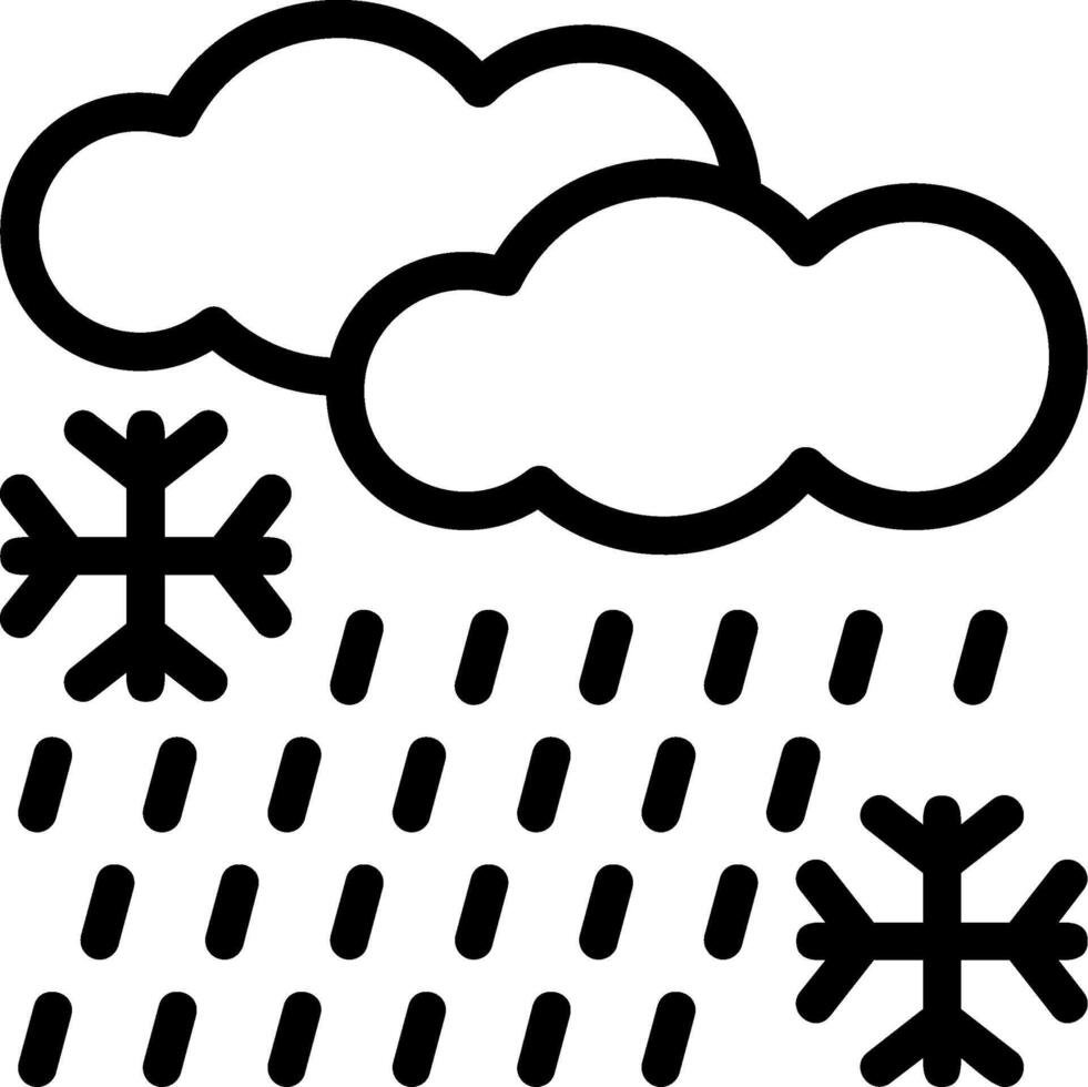 Freezing rain Line Icon vector