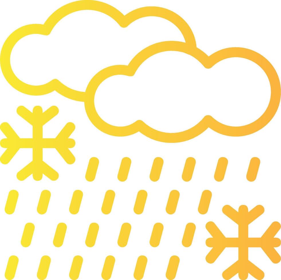 Freezing rain Linear Gradient Icon vector