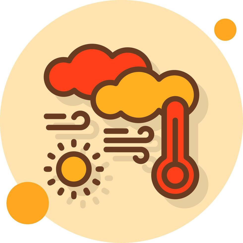 Hot Filled Shadow Circle Icon vector