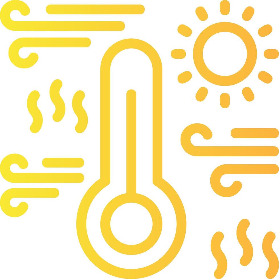 calentar lineal degradado icono vector