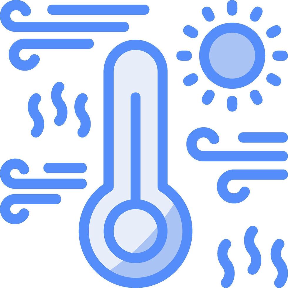 Warm Line Filled Blue Icon vector