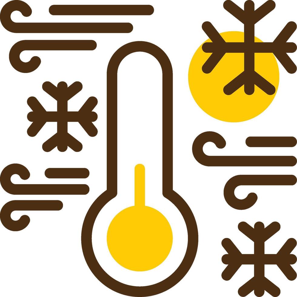 frio amarillo mentir circulo icono vector