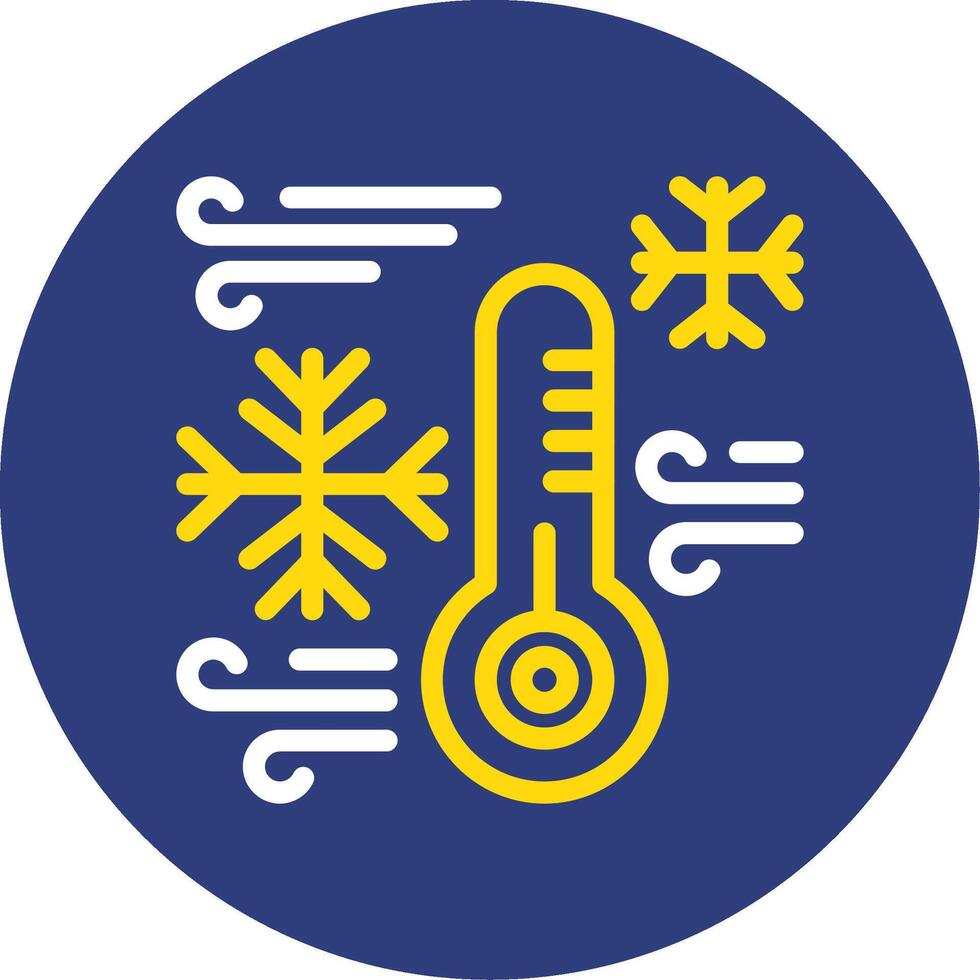 Very cold Dual Line Circle Icon vector