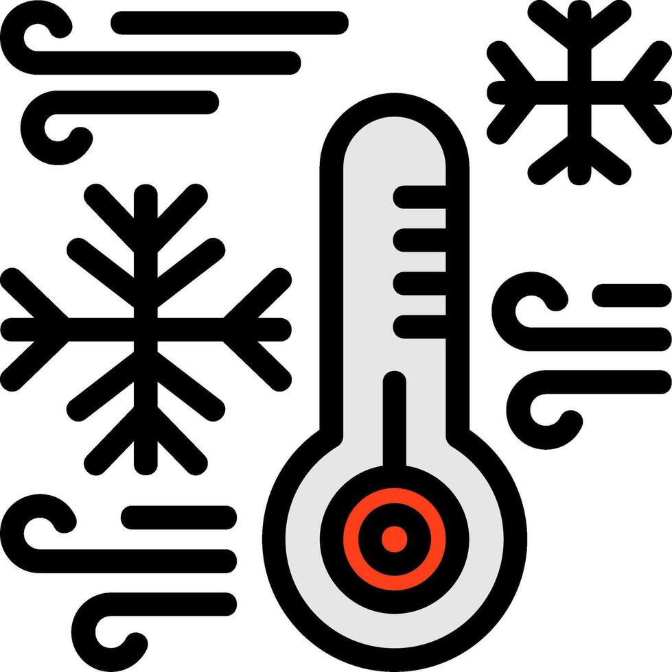 Very cold Line Filled Icon vector