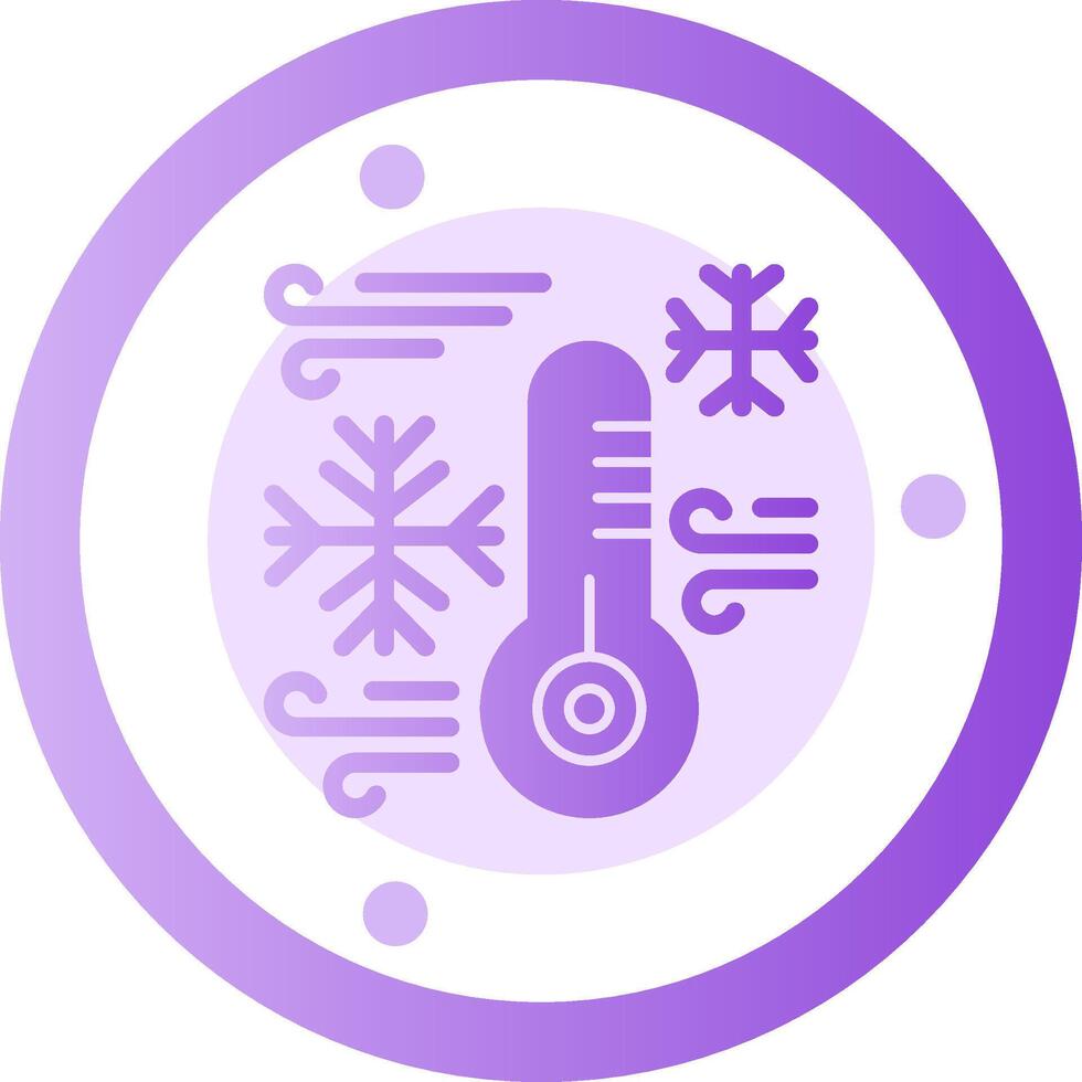 Very cold Glyph Gradient Icon vector