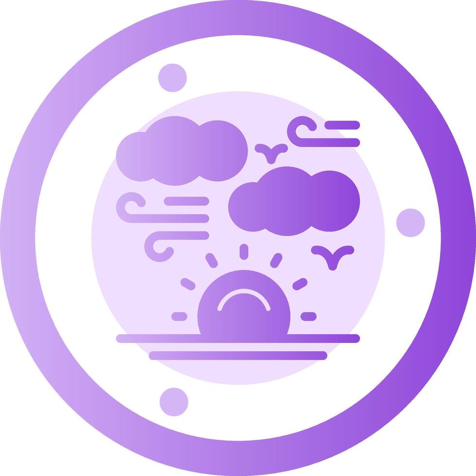 Sunrise Glyph Gradient Icon vector
