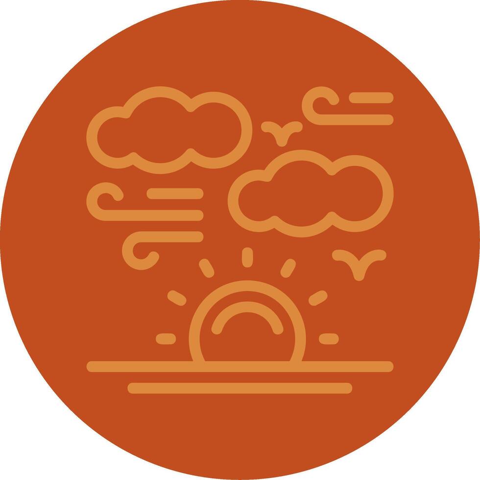 Sunrise Line Multi color Icon vector