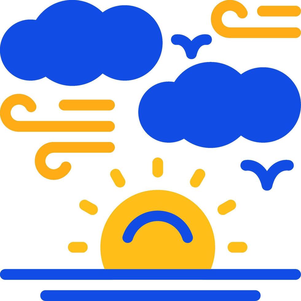 Sunrise Flat Two Color Icon vector