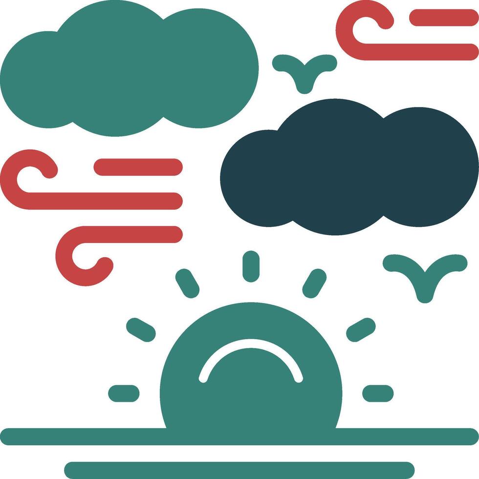 Sunrise Glyph Two Color Icon vector