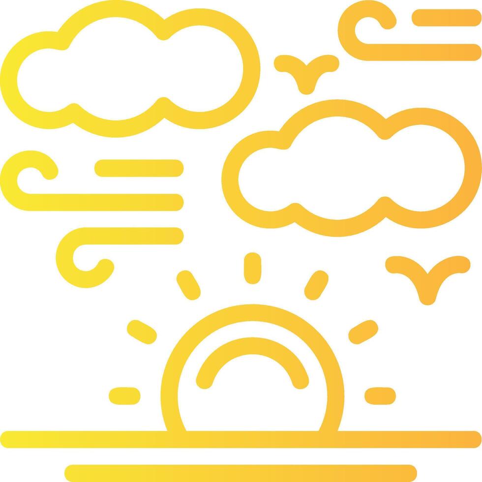 Sunrise Linear Gradient Icon vector