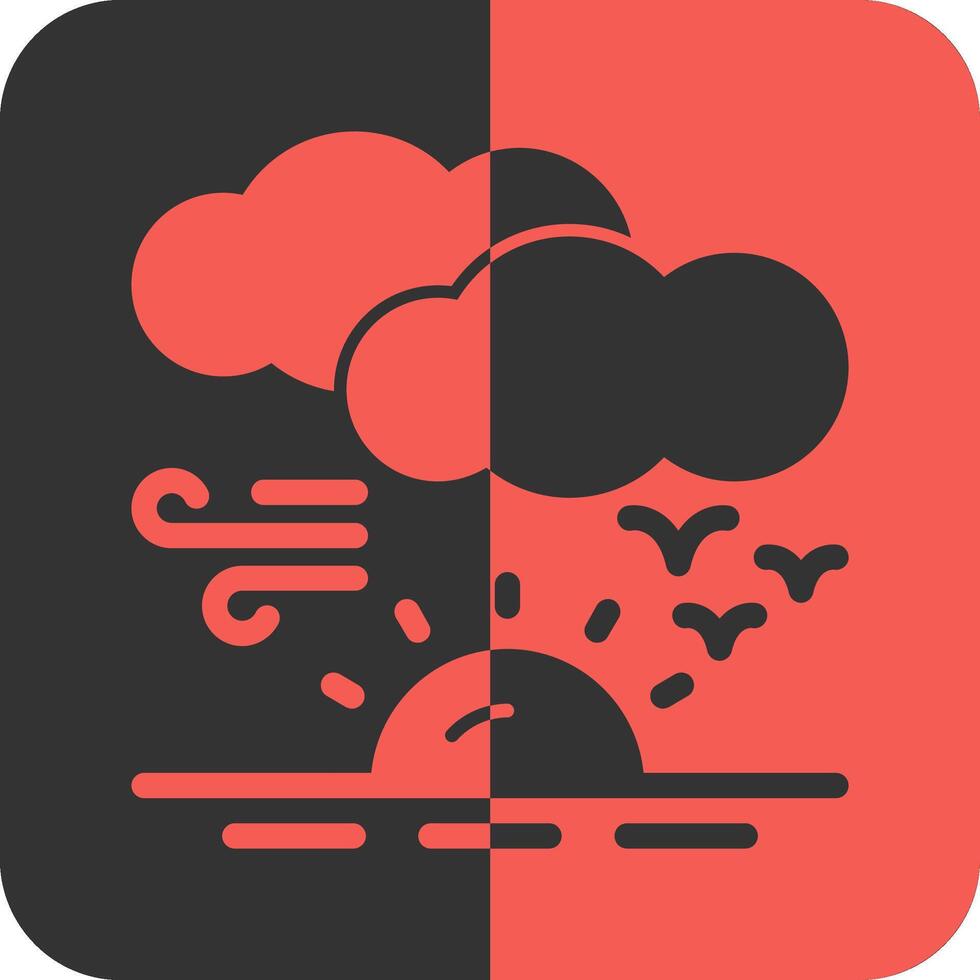 Sunset Red Inverse Icon vector