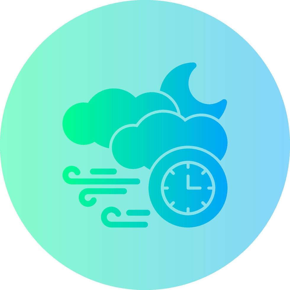 Nighttime Gradient Circle Icon vector