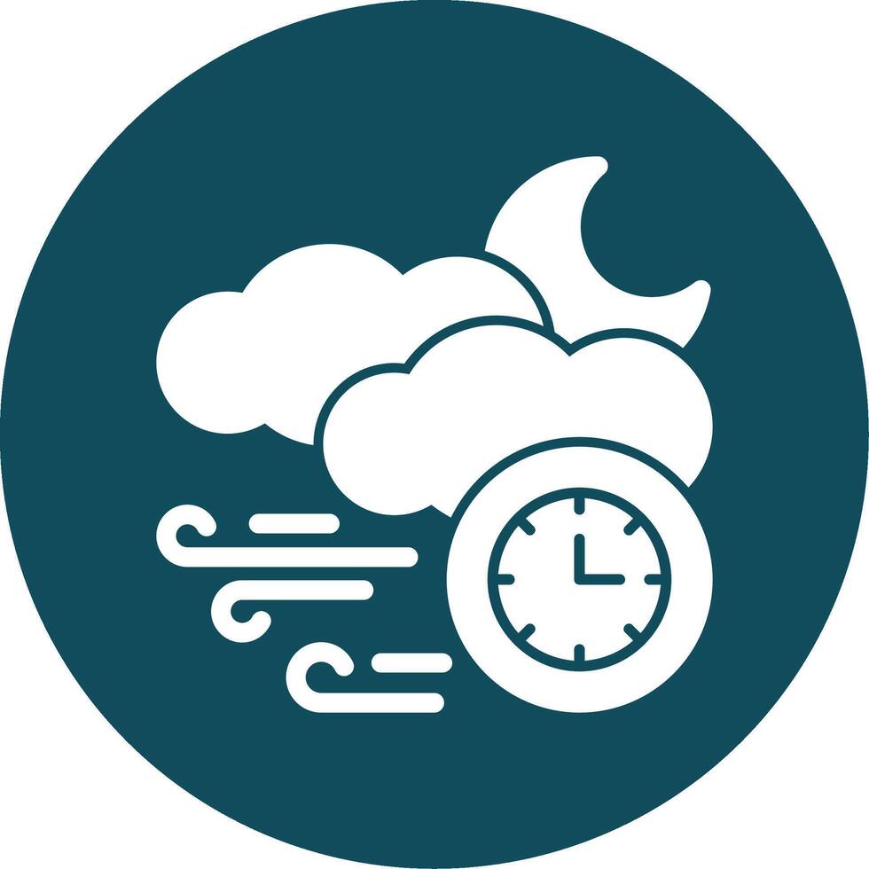 Nighttime Glyph Circle Icon vector