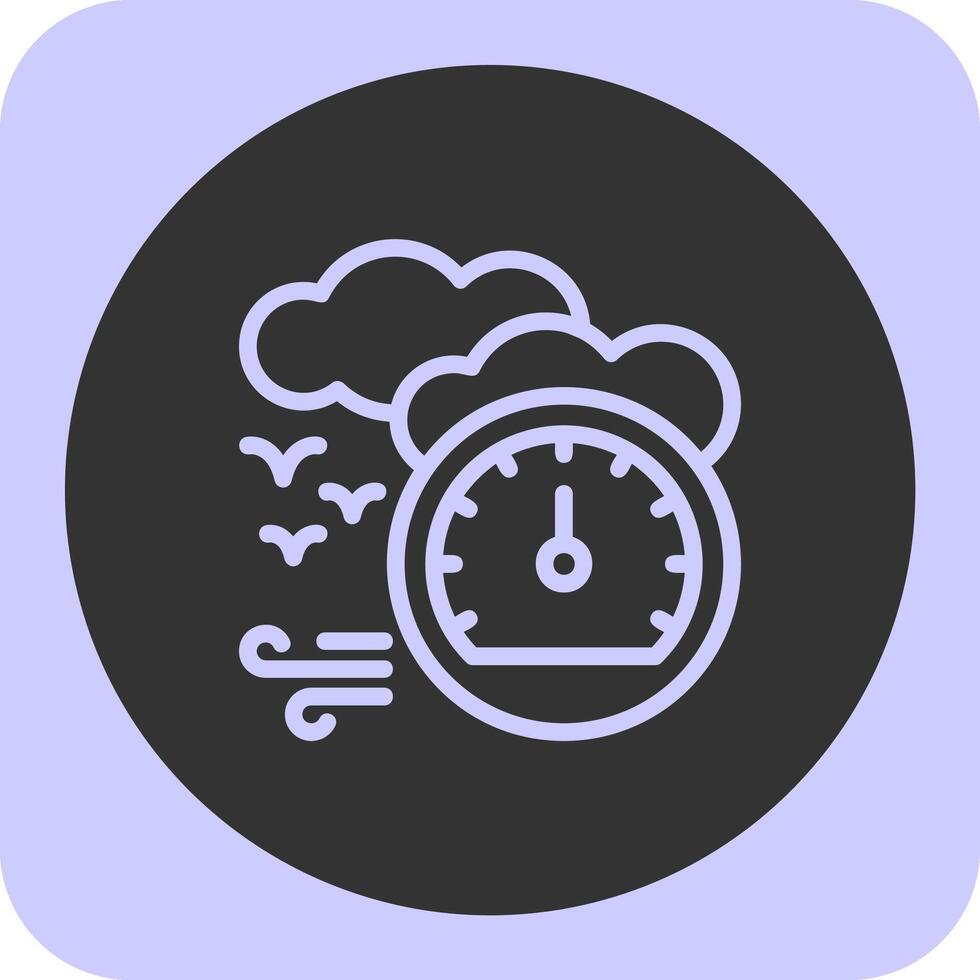 Barometer Linear Round Icon vector