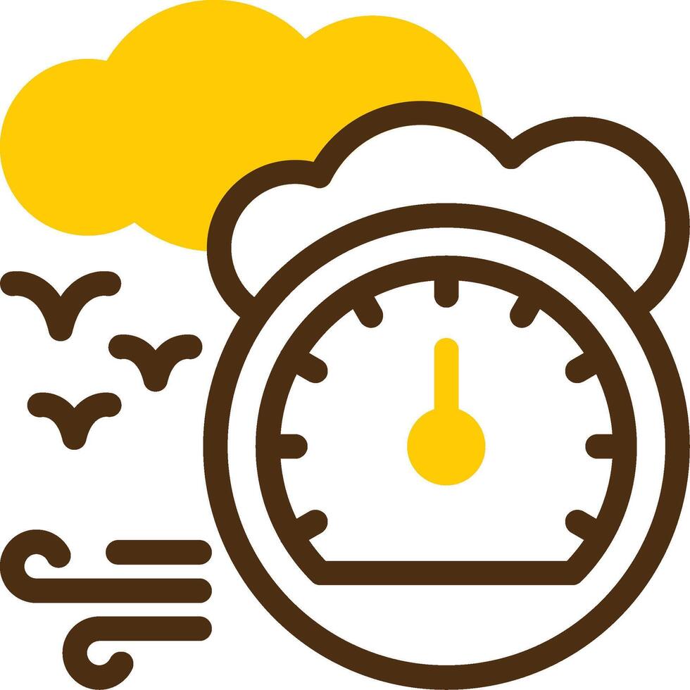 Barometer Yellow Lieanr Circle Icon vector