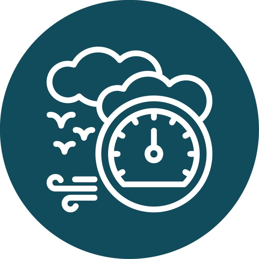 Barometer Outline Circle Icon vector
