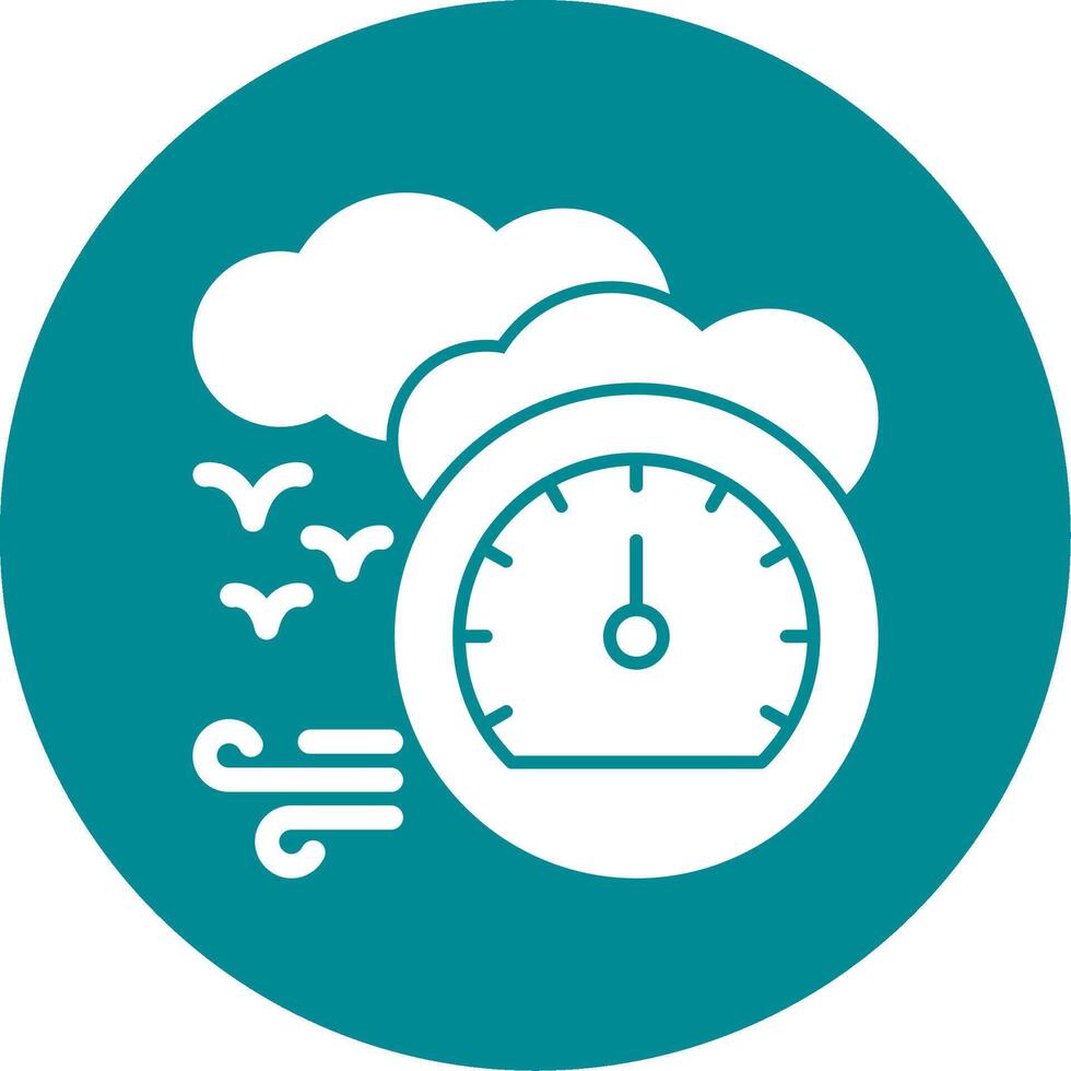 Barometer Glyph Circle Icon vector