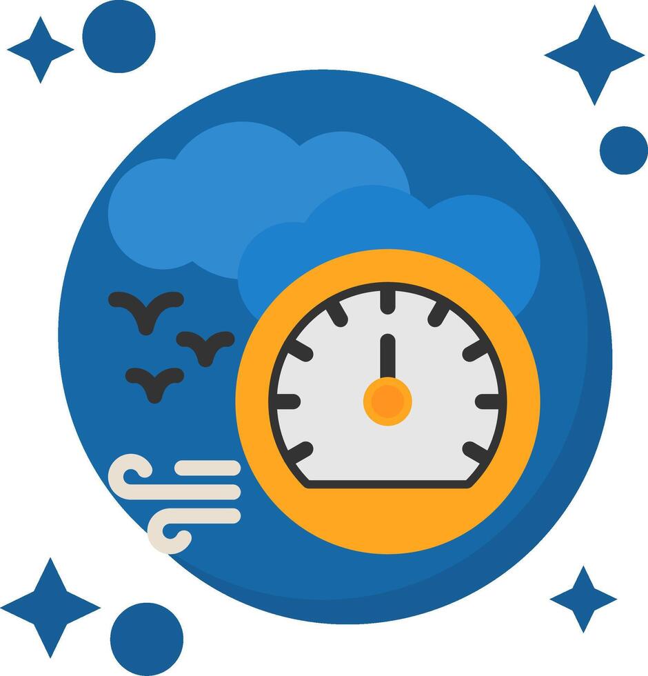 Barometer Tailed Color Icon vector